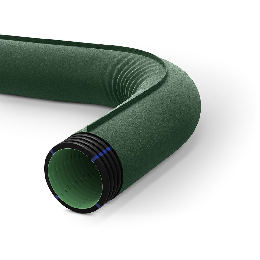 GEODRAIN PLUS Διάτρητος διαμορφώσιμος σωλήνας αποστράγγισης με γεωύφασμα