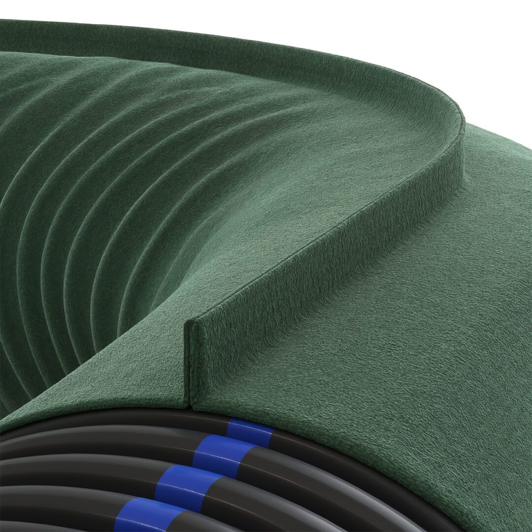 GEODRAIN PLUS Διάτρητος διαμορφώσιμος σωλήνας αποστράγγισης με γεωύφασμα