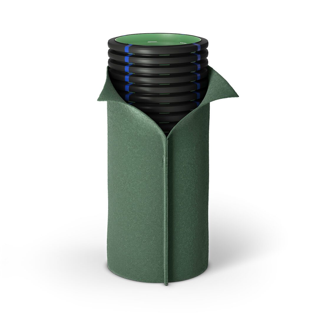 GEODRAIN PLUS Διάτρητος διαμορφώσιμος σωλήνας αποστράγγισης με γεωύφασμα